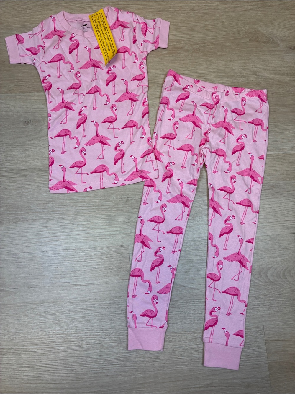 NEW Monica + Andy Girls Pink Flamingo Pajama Set